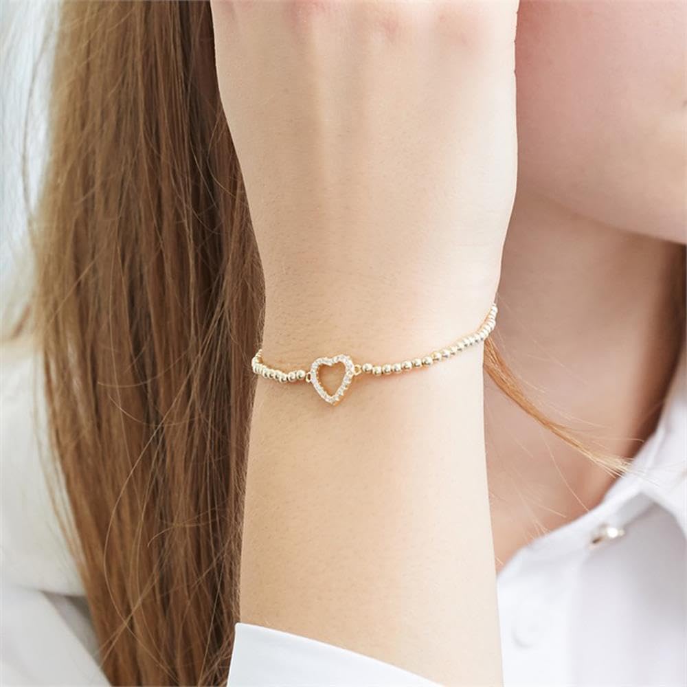 JEWLIX ID-Armbänder Armband 925er Silber Herz vergoldet Zirkonia