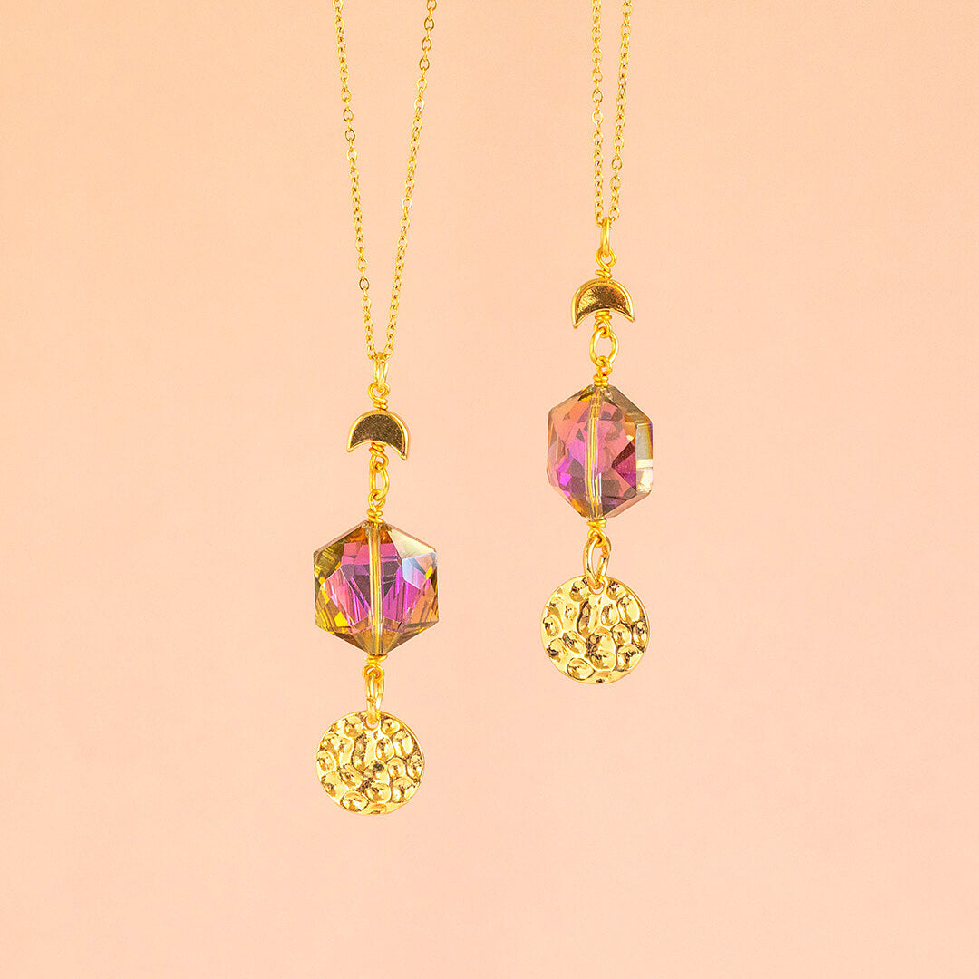 Joy by Corrine Smith Eclipse Hex Halskette Gold Lila Limitiert