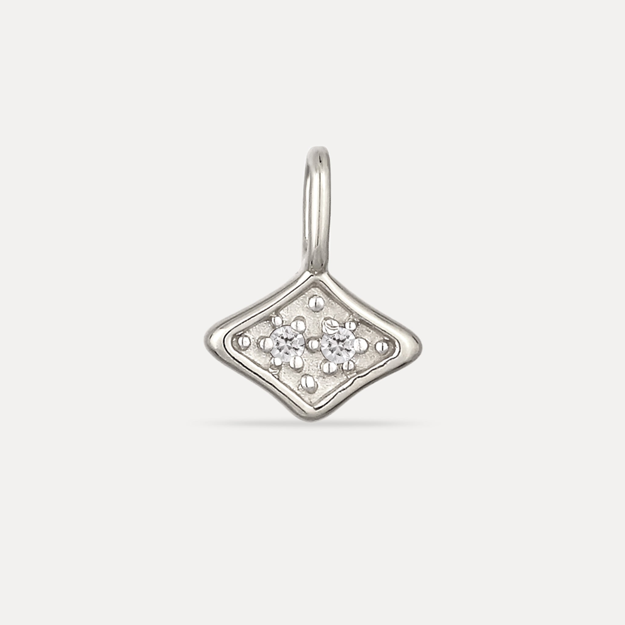 Stilnest Supernova Pavé Anhänger Weißer Saphir Gold