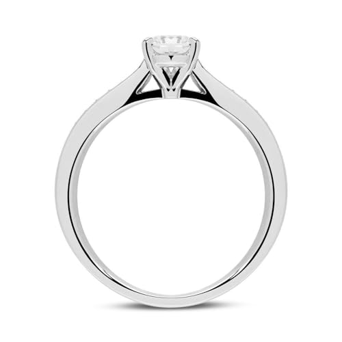 JEWLIX Verlobungsring 925 Silber Größe 50 Zirkonia rhodiniert