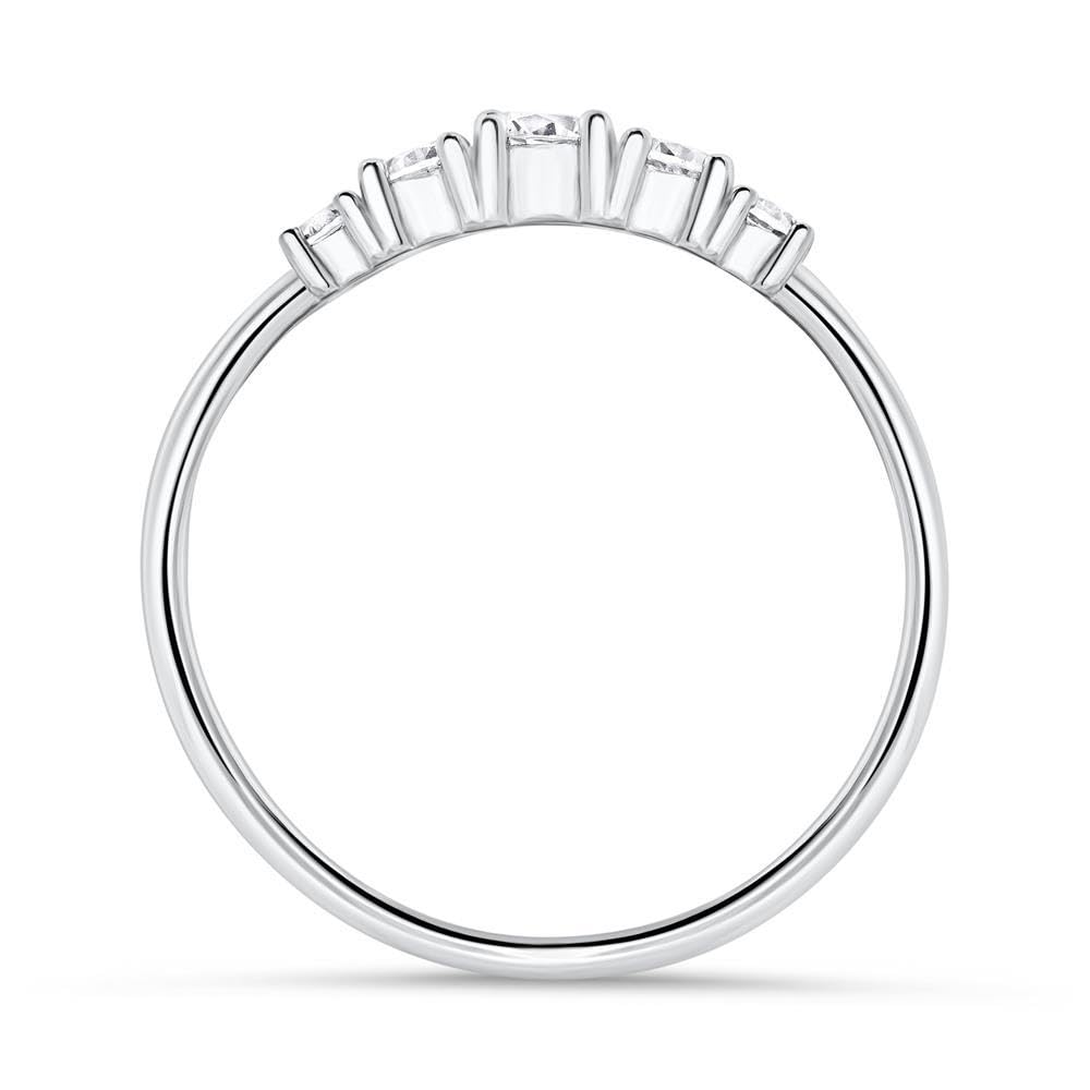 JEWLIX Damenring 925 Silber Größe 52 Zirkonia
