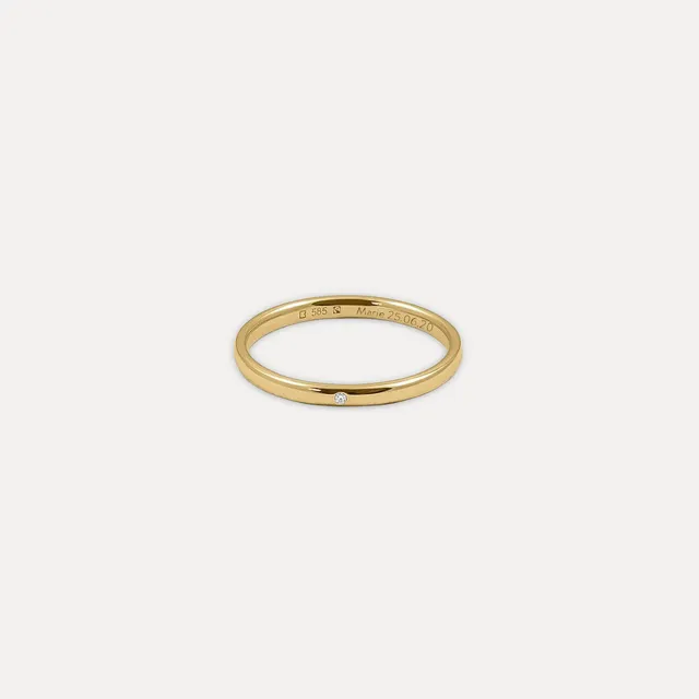 Stilnest Diamant Solo Fair Band 585 Goldring Diamant Gr.56