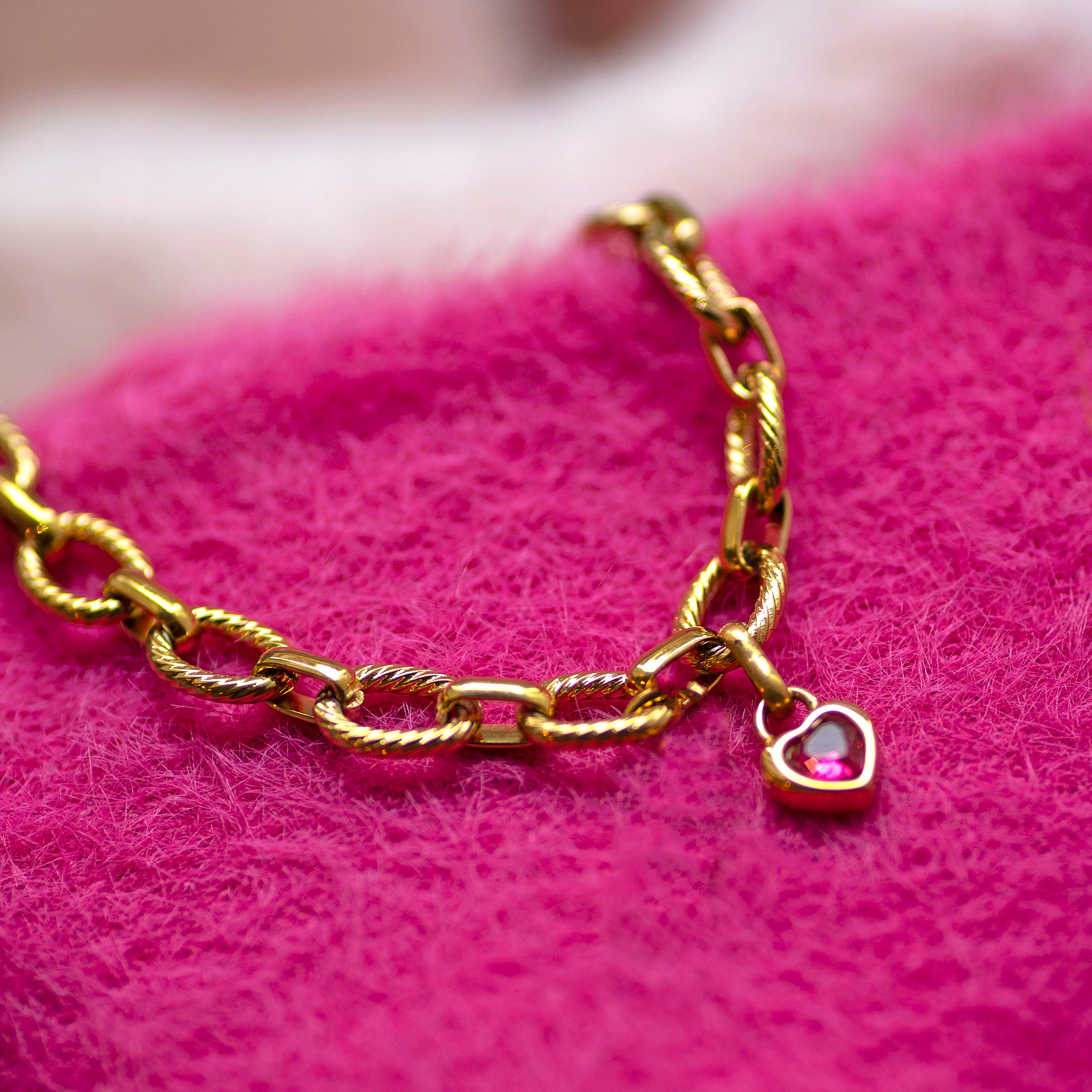 Joy by Corrine Smith Heart Armband Gold Geburtsstein Zirkon