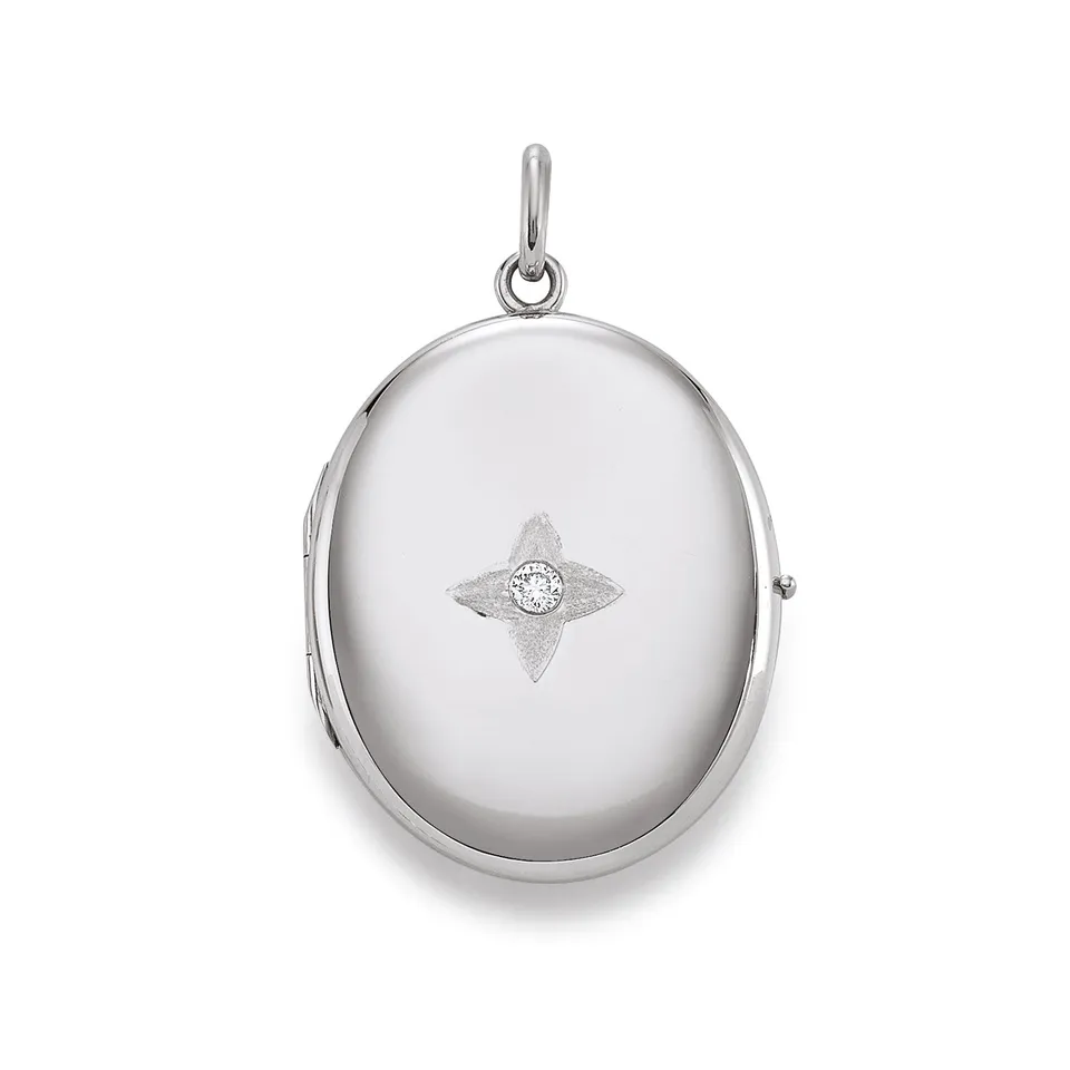 Eugen Rühle Anhänger Medaillon Diamant 0,05ct 23x28mm 585 Gold