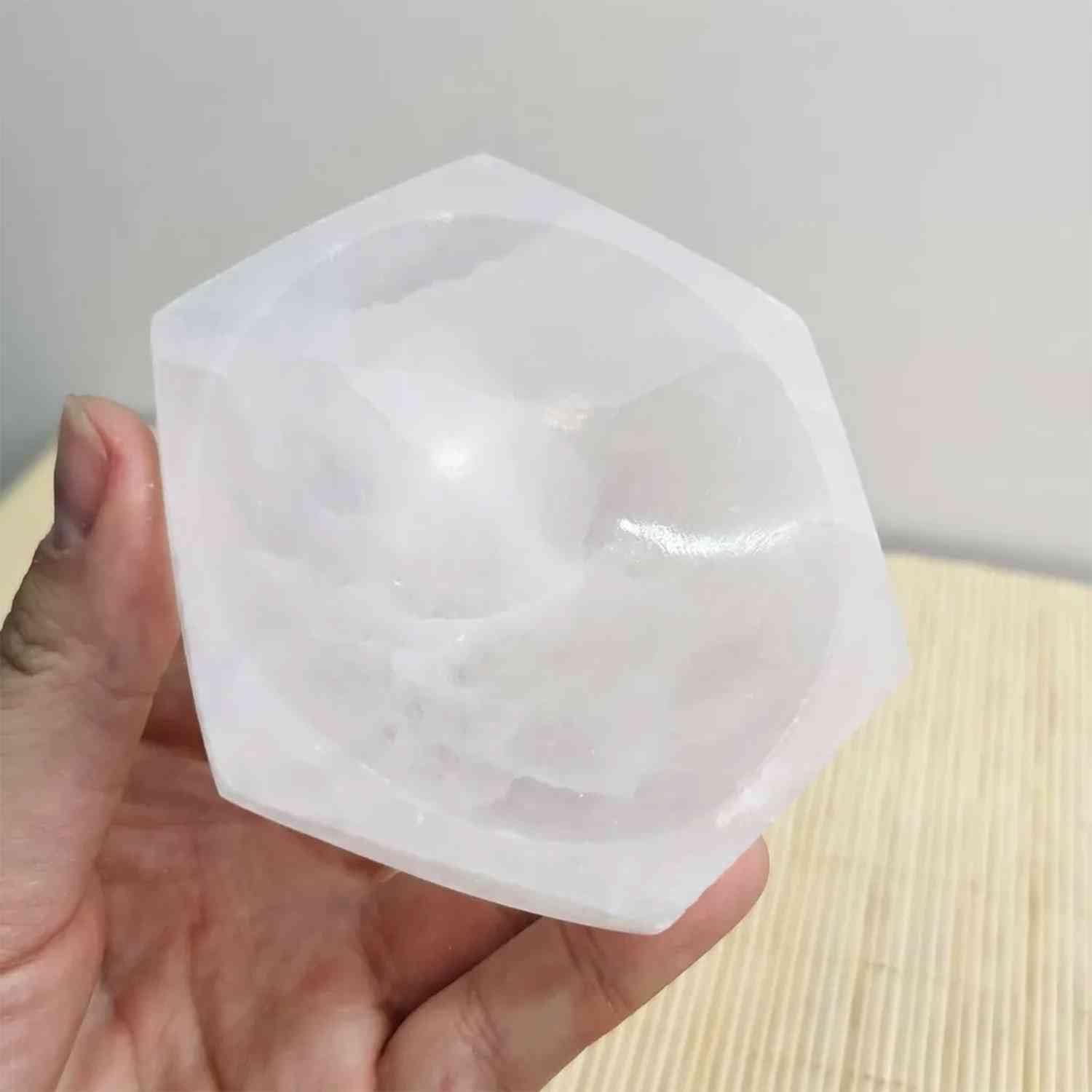 NKlaus Healing Crystals Selenit-Schale 10x10 cm Achteck