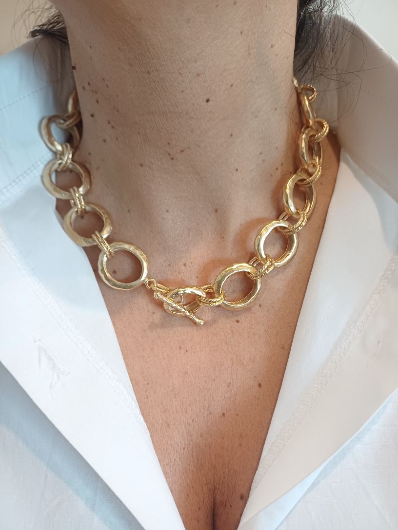 Alevá Bijoux Santorini Halskette Bronze Gold matt 45 cm