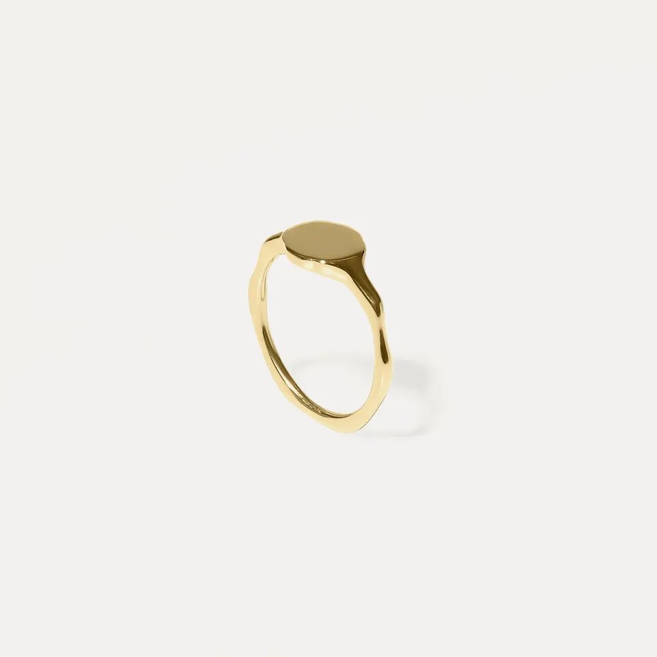 Stilnest Fluid Siegelring 585 Gold Ring 14k Massivgold