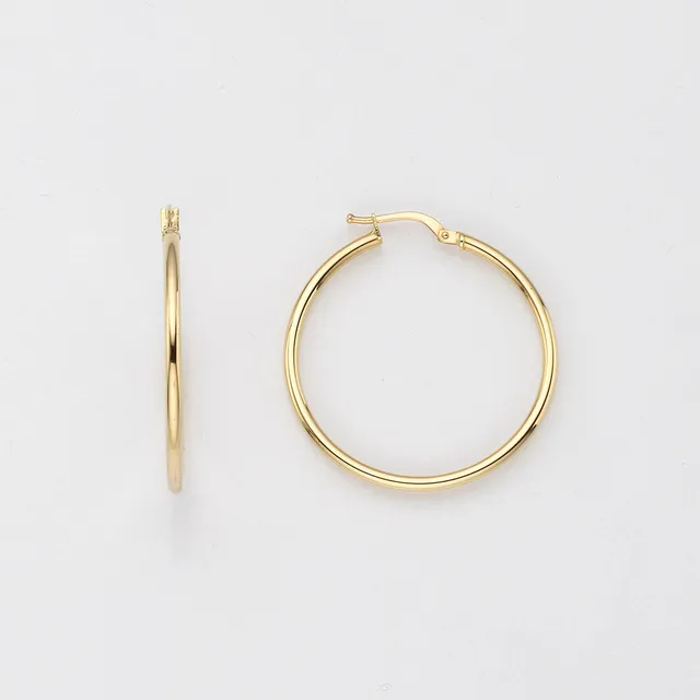Eugen Rühle Creolen Runddraht 2mm Ø 30mm 585 Gold Ohrringe