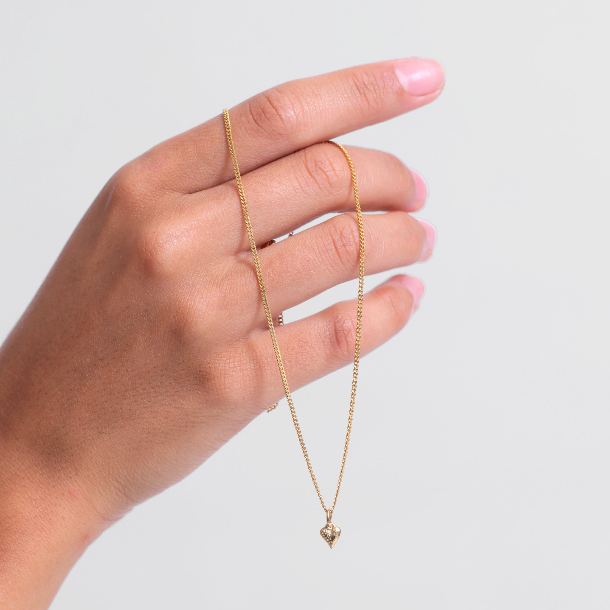 Stilnest Tiny Heart Anhänger 585 Gold strukturiert