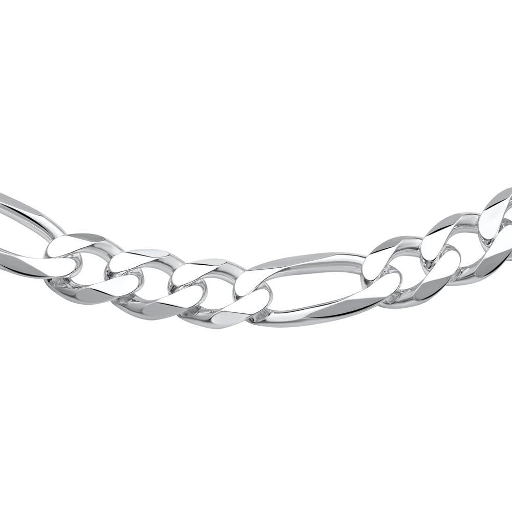 JEWLIX Figarokette 13mm Silberkette Silber 50 cm breit