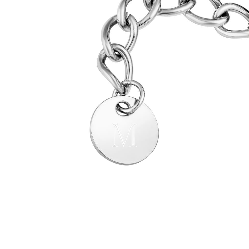 JEWLIX Armband Edelstahl Ankerkette Glieder silberfarben
