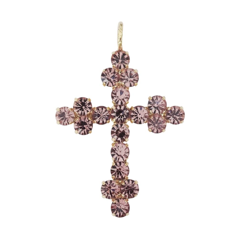 Alevá Bijoux Nuova Bizantina Kreuz Anhänger Gold 7 cm