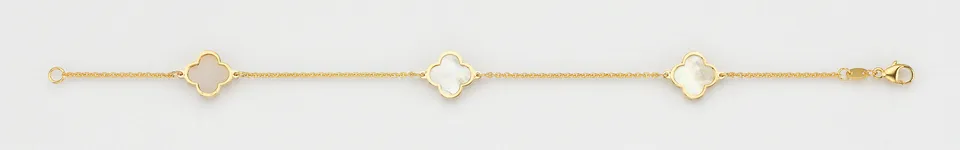 Eugen Rühle Armbänder 37.3869 Armband Perlmutt weiß 750 Gelbgold
