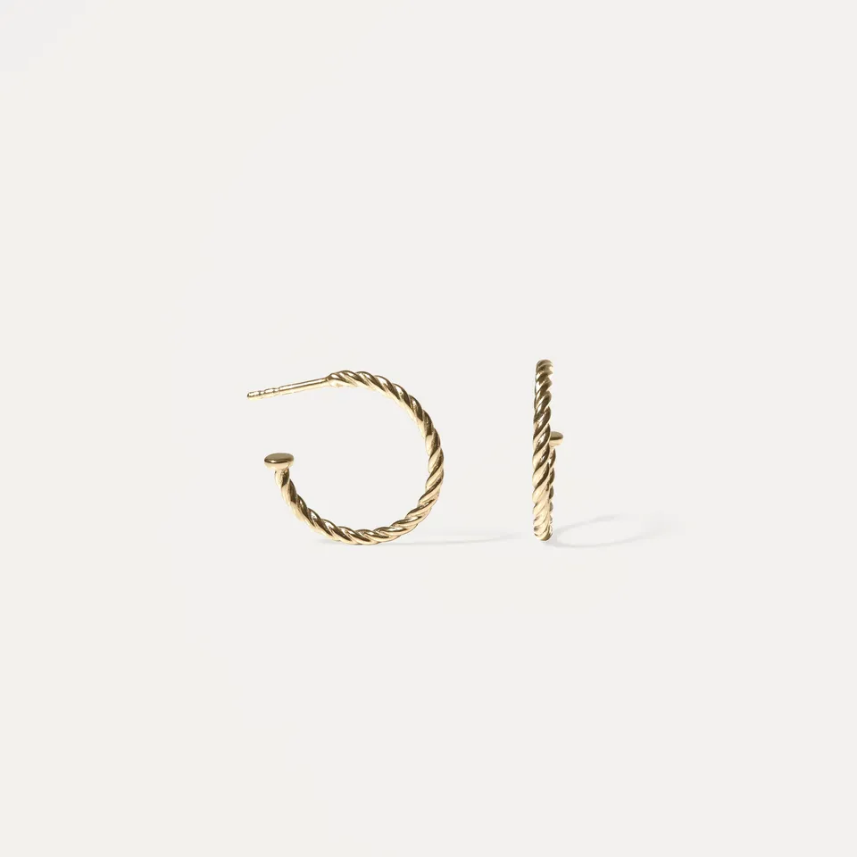 Stilnest Dune Creolen Ohrringe 585 Gold 14k 19.9 mm