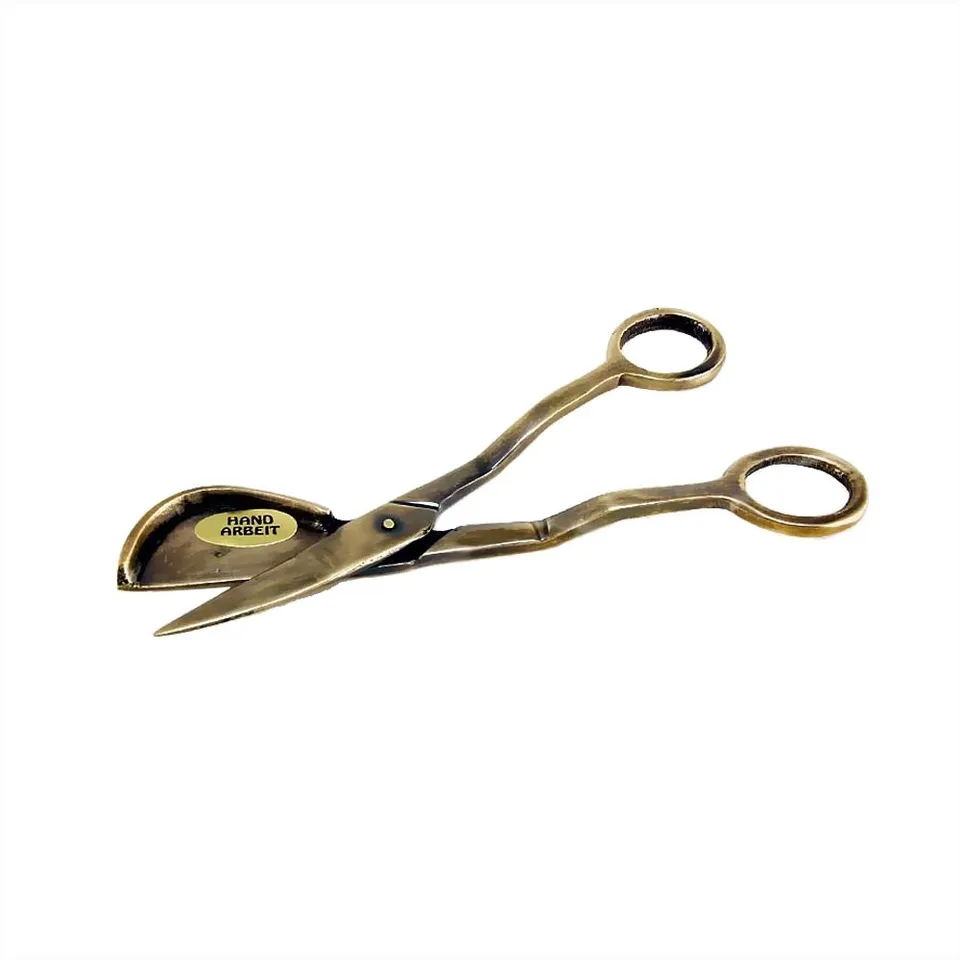 NKlaus Candle Holder Dochtschere Messing 15cm 2 Stück antik