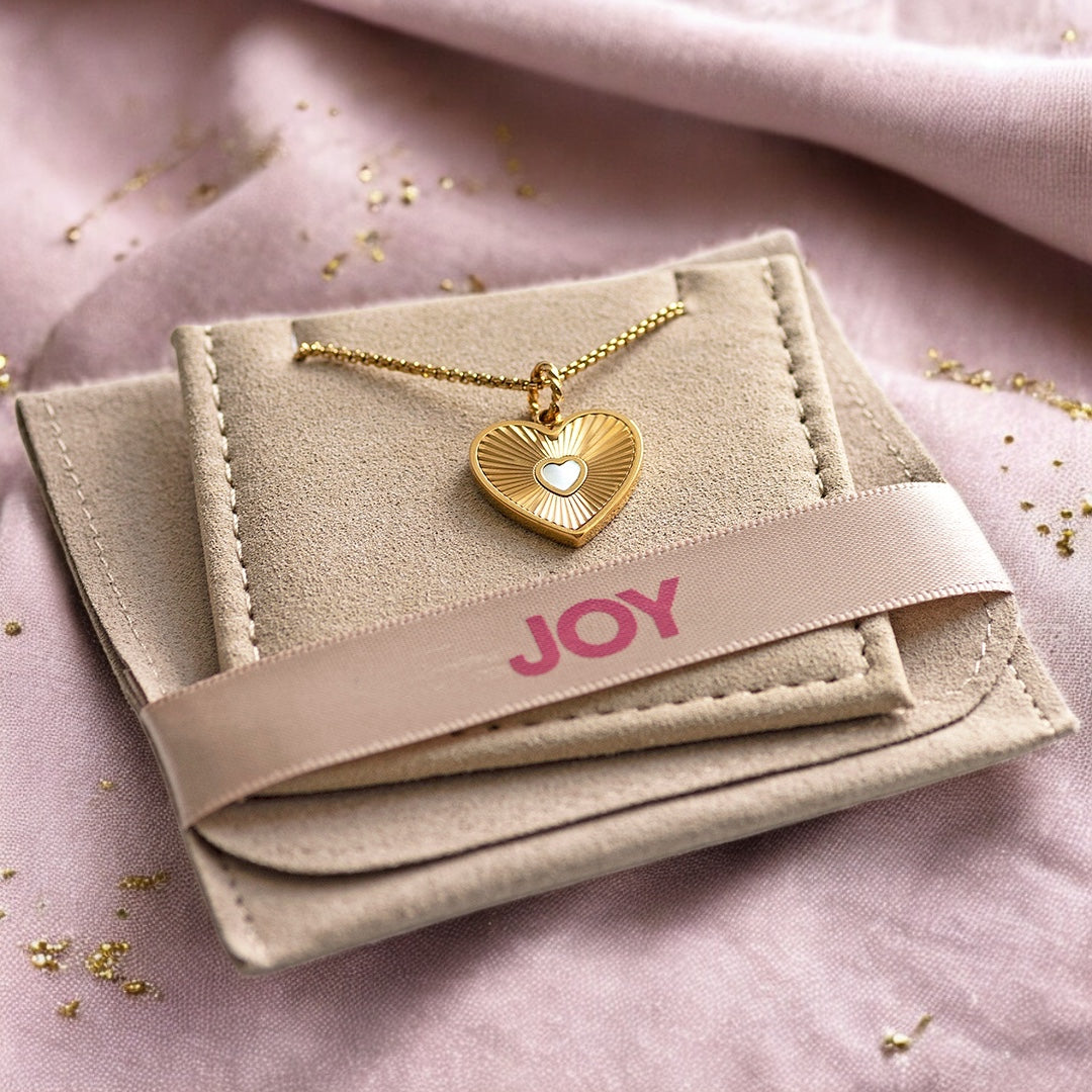 Joy by Corrine Smith Halskette Herz Perlmutt Gold 40cm