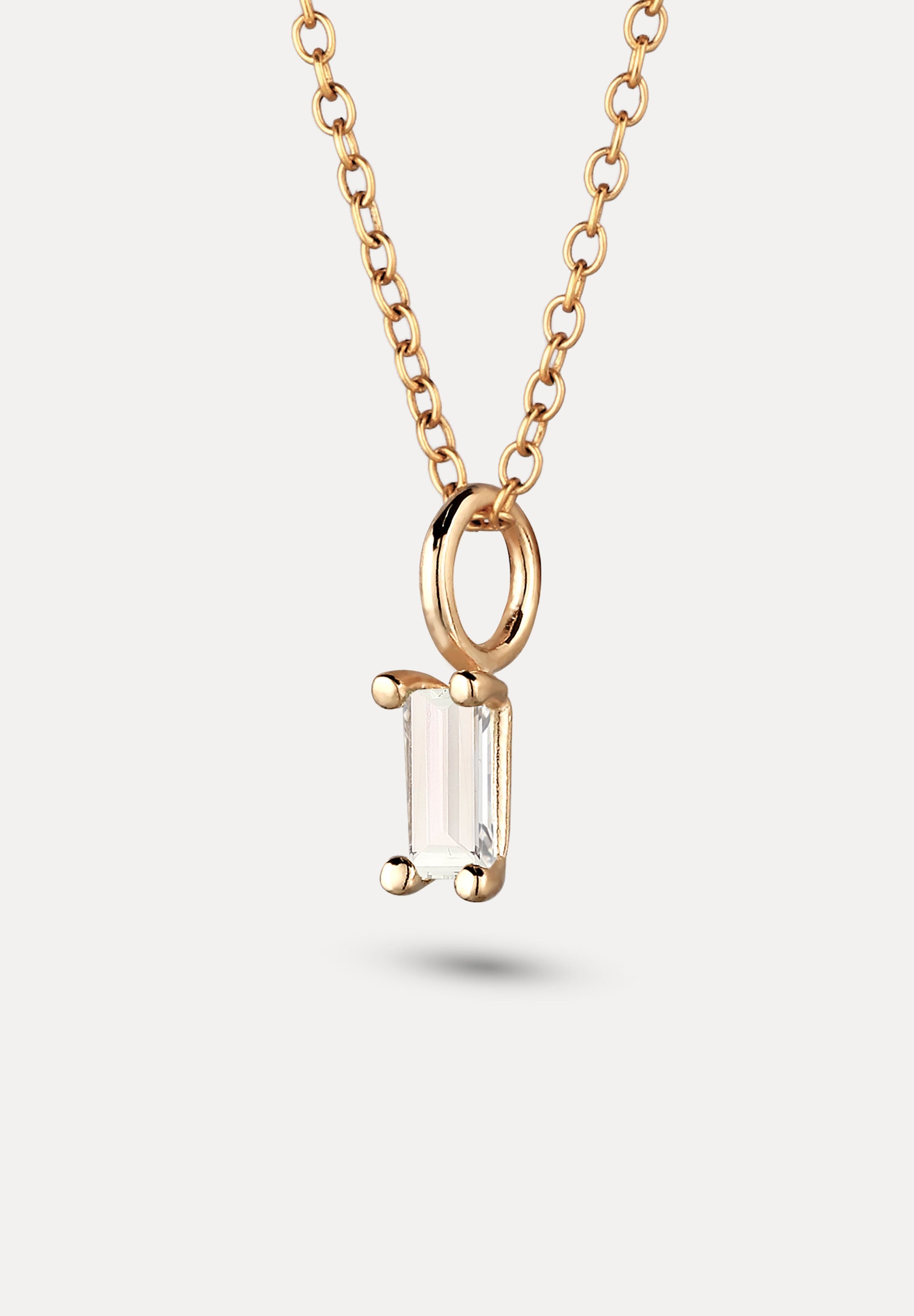 Stilnest Baguette Anhänger weißer Beryll 585 Gold