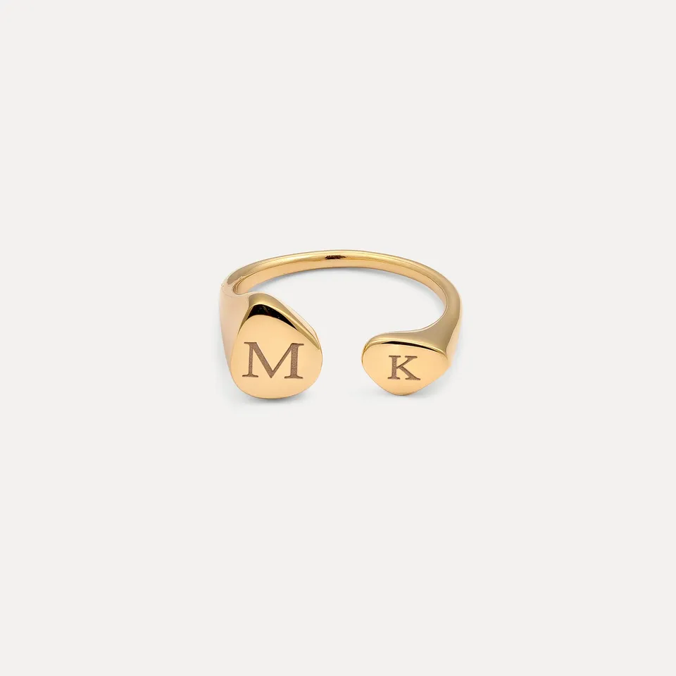 Stilnest Canyon Ring 24k Gold Vermeil gravierbar Gr. 52