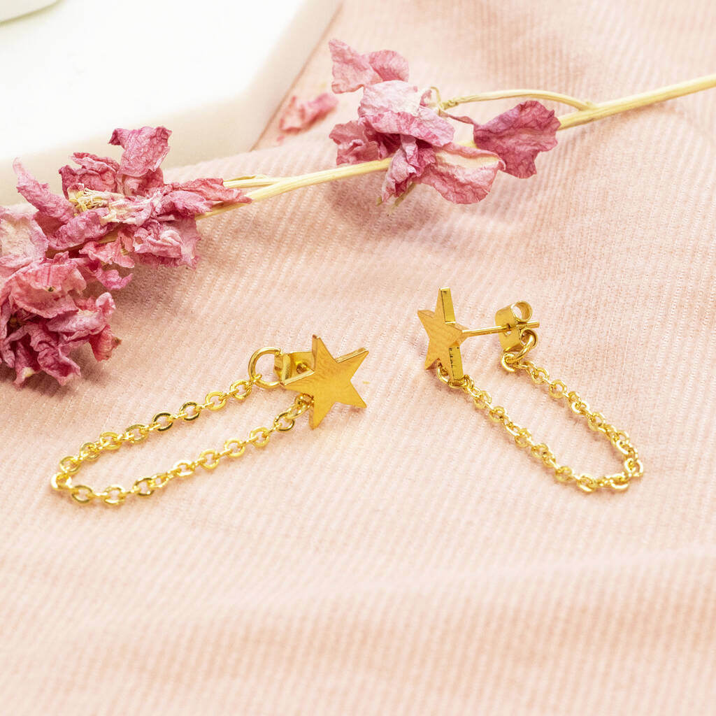 Joy by Corrine Smith Star Ohrringe Gold Kette