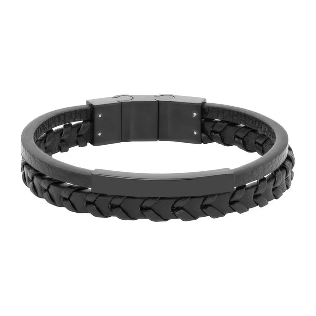 JEWLIX ID-Armband schwarzes KunstlederGravur