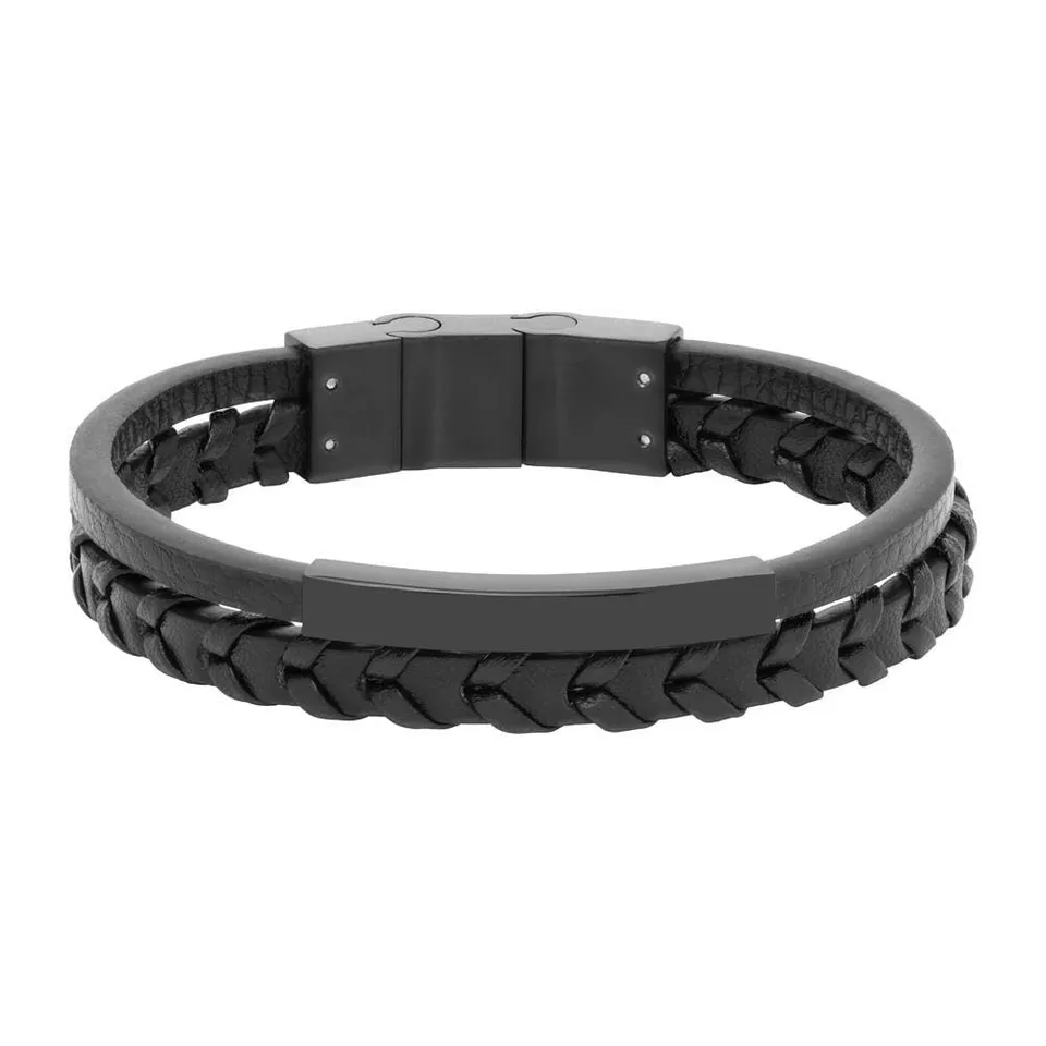 JEWLIX ID-Armband schwarzes KunstlederGravur