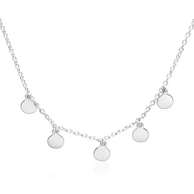 JEWLIX Runde Anhänger Kette 925 Silber Damenhalskette Silber
