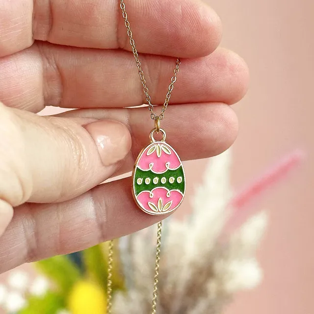 Joy by Corrine Smith Easter Egg Halskette Gold Emaille