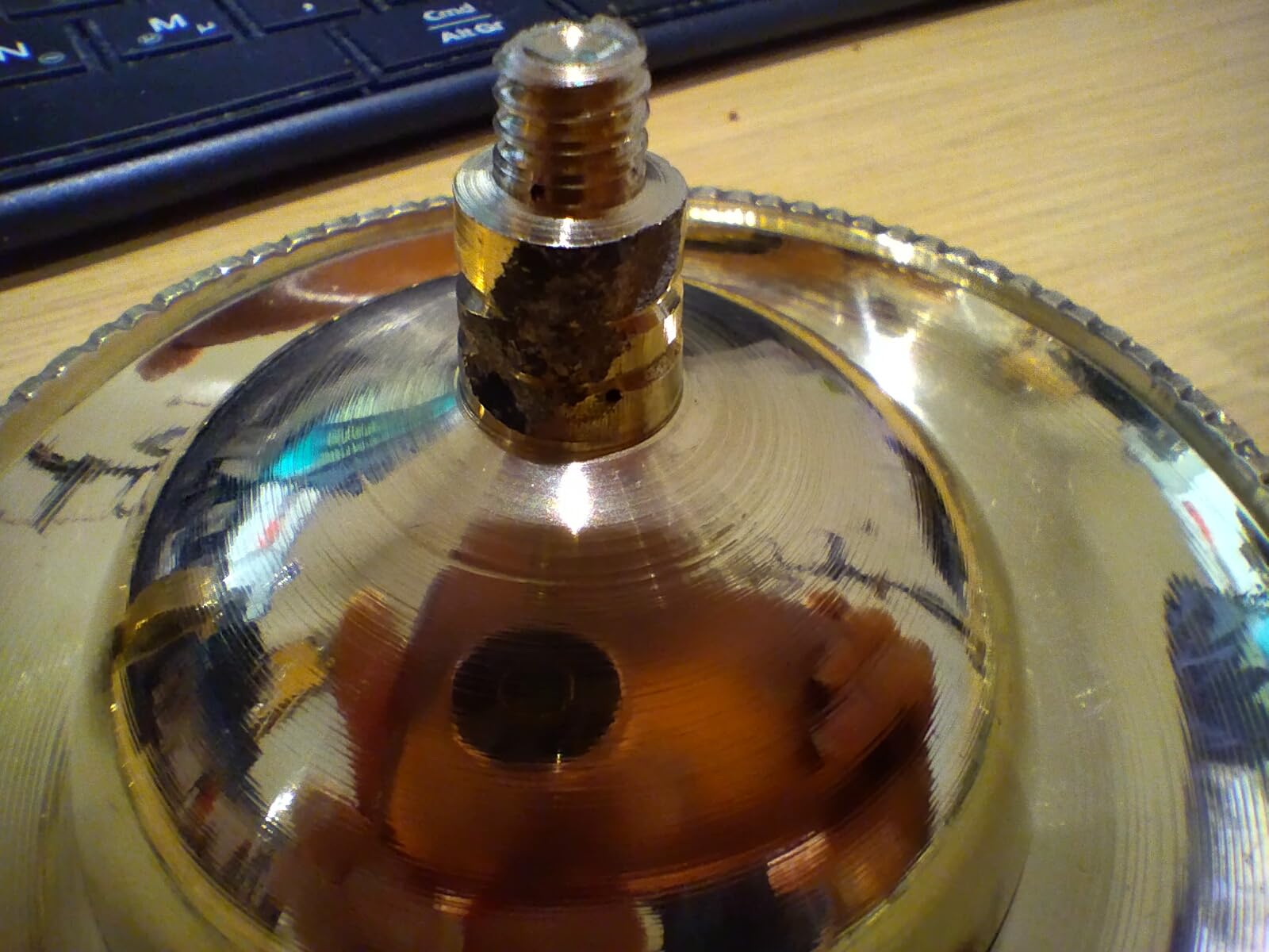 NKlaus Candle Holder Ghee Öllampe Messing gold groß 10 Dochte