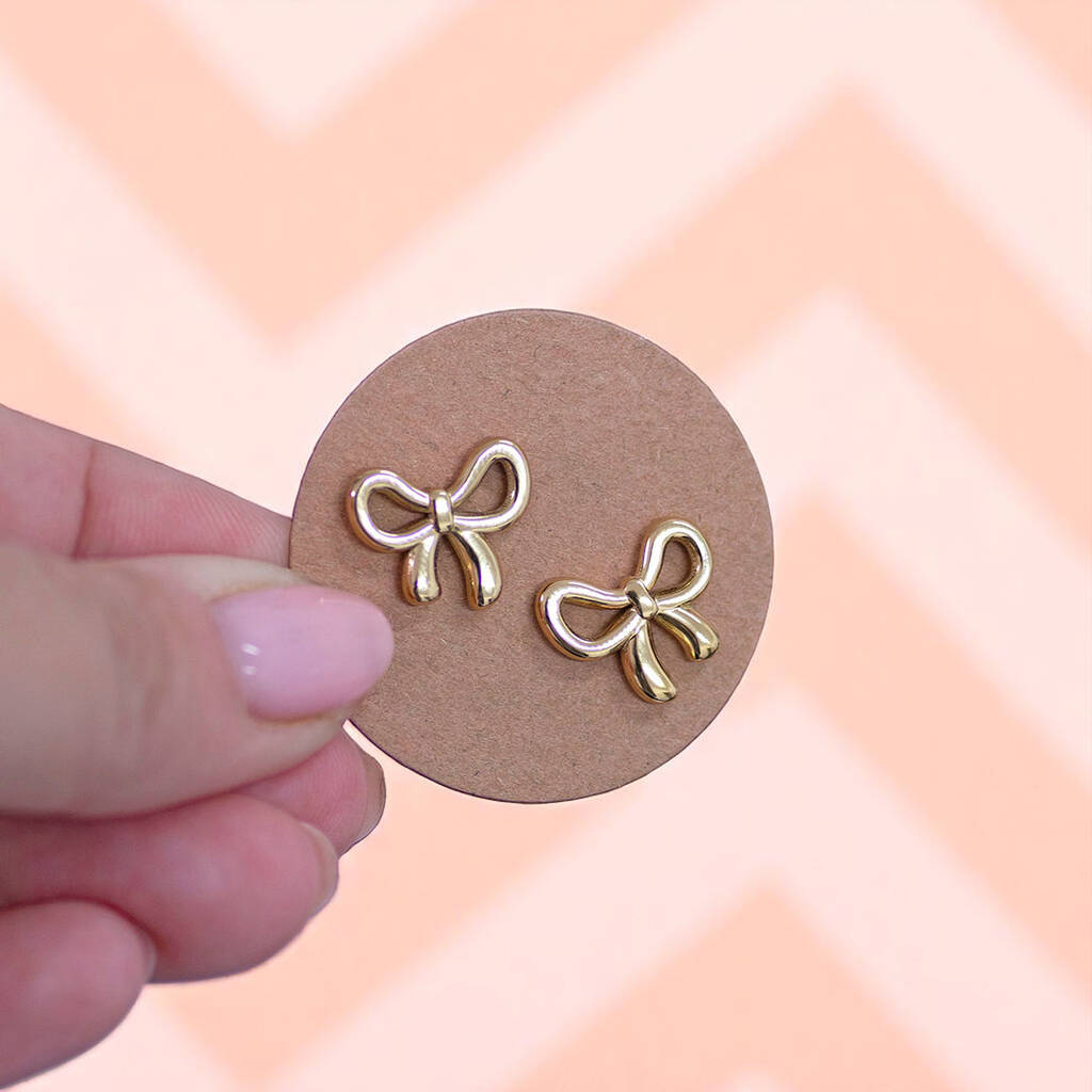 Joy by Corrine Smith Bow Ohrstecker Gold mit Spiegel Geschenkset