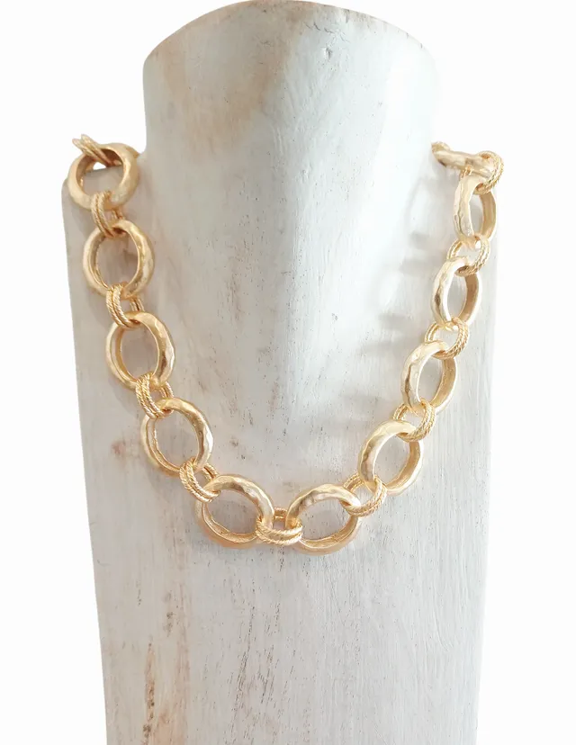 Alevá Bijoux Santorini Halskette Bronze Gold matt 45 cm