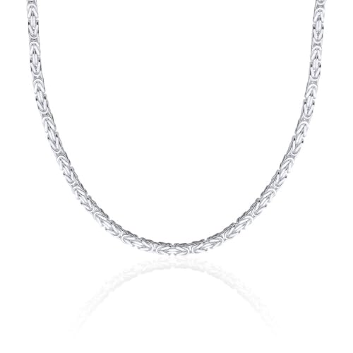 JEWLIX Königskette Silber Halskette 3,2 mm 45 cm