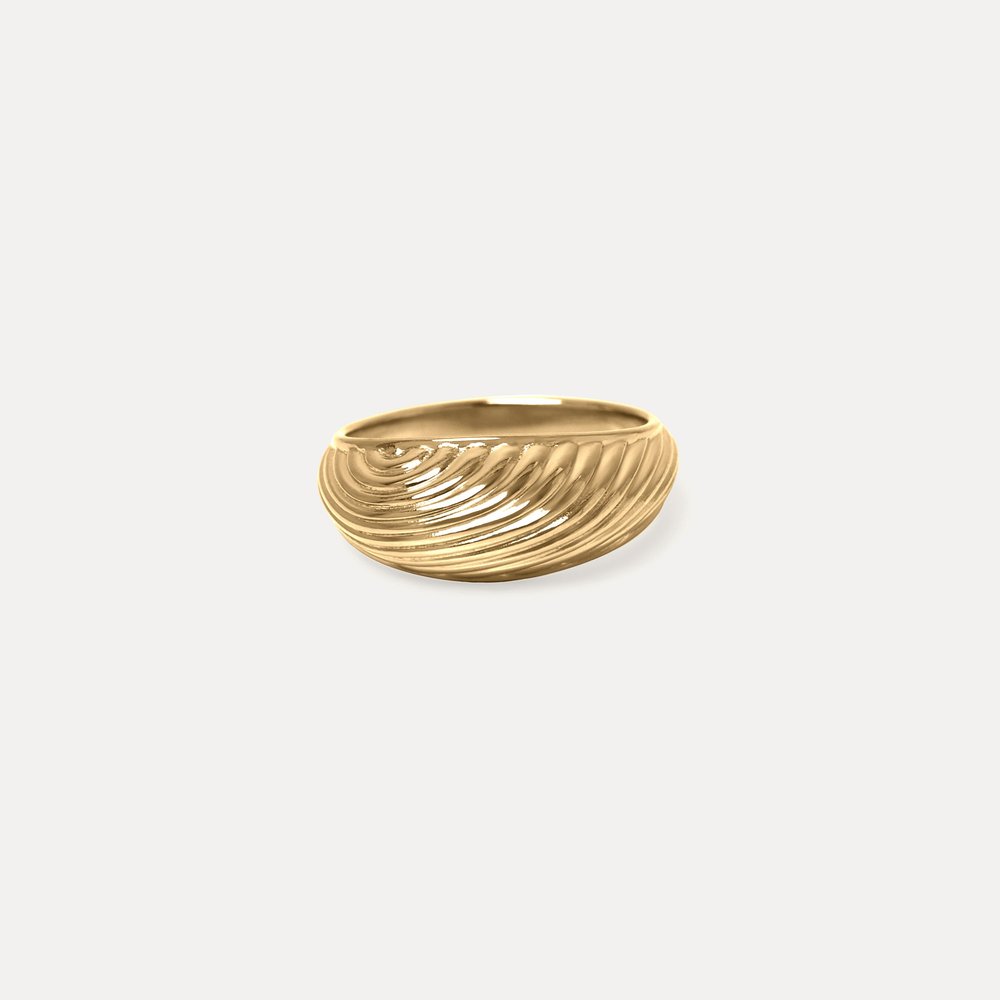 Stilnest Rings Ribbed Bombé Ring 24k Gold Gr. 52