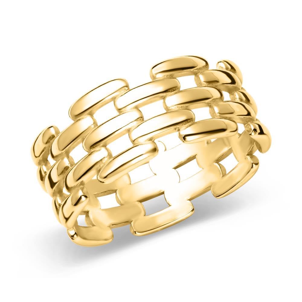 JEWLIX Damenring IP Gold 925 Silber Gr. 50 schlicht