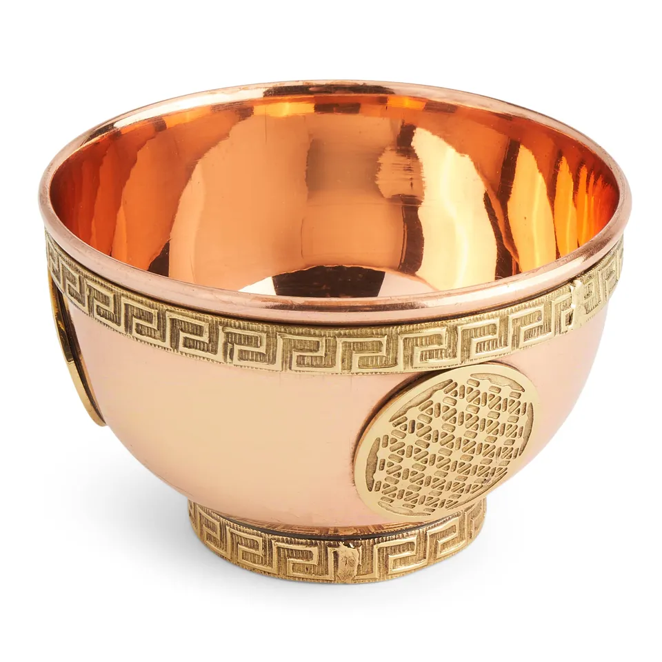 NKlaus Home Scents Räucherschale Kupfer Gold Blume 8cm