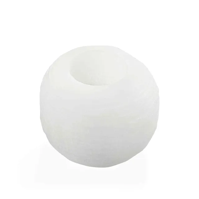 NKlaus Healing Crystals Selenit Teelichthalter Schneeball 8,5cm