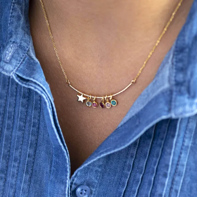 Joy by Corrine Smith Bar Charm Halskette Stern Geburtsstein