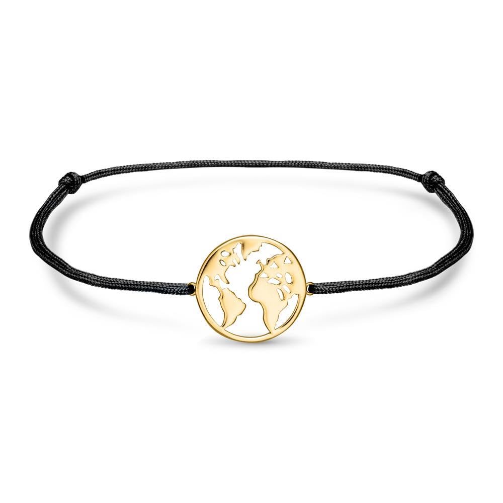 JEWLIX ID-Armband Welt Textil grau Silber Gold
