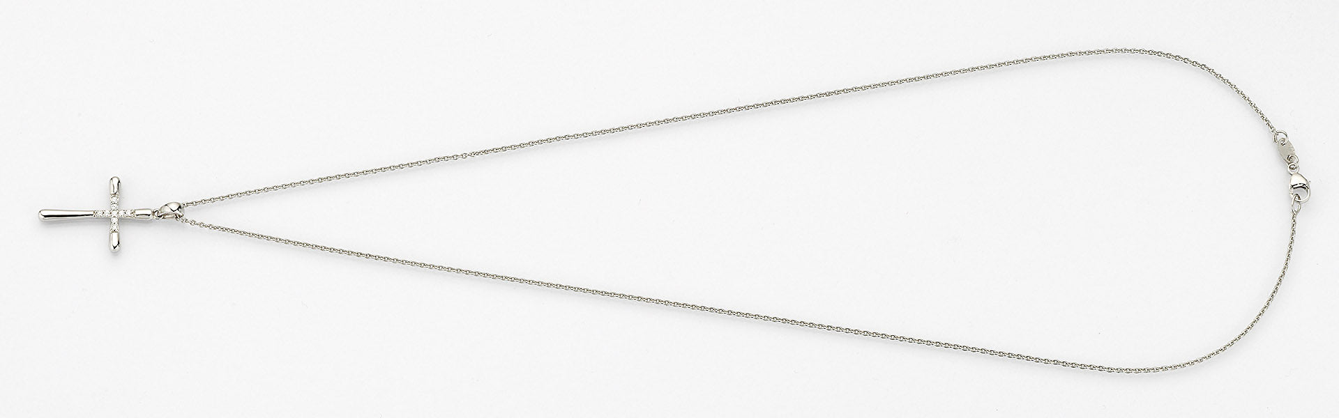 Eugen Rühle Anhänger Kreuz 0,05ct W SI Weißgold mit Kette