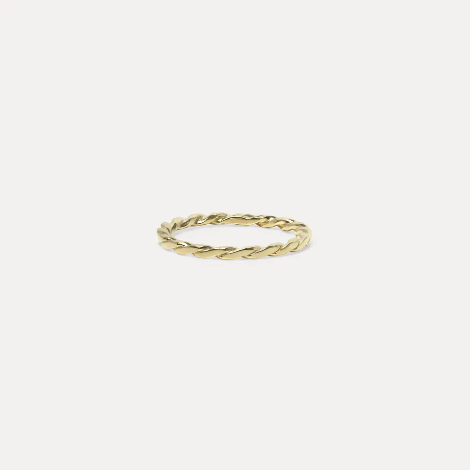 Stilnest Twisted Ring 585 Gold Seilring Massivgold Gr. 49-64