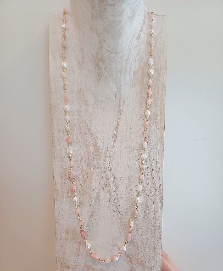 Alevá Bijoux Collane Rosario Halskette rosa Jade Perlen