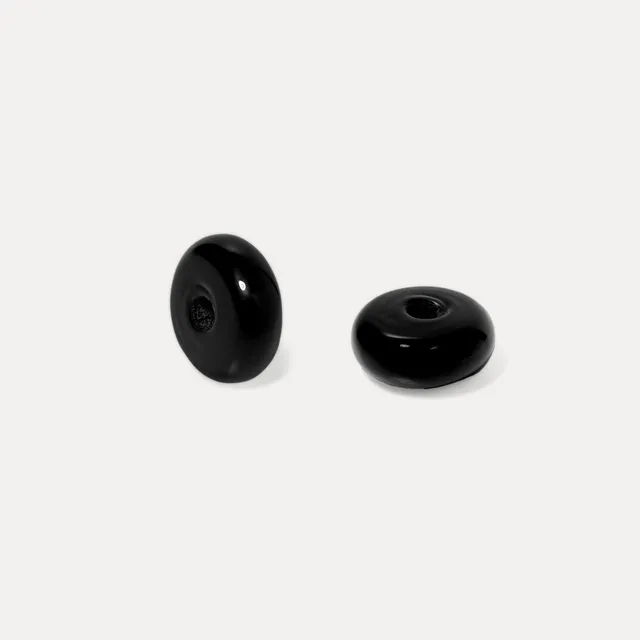 Stilnest Rondella Murano Glas Anhänger Bead Schwarz 13mm
