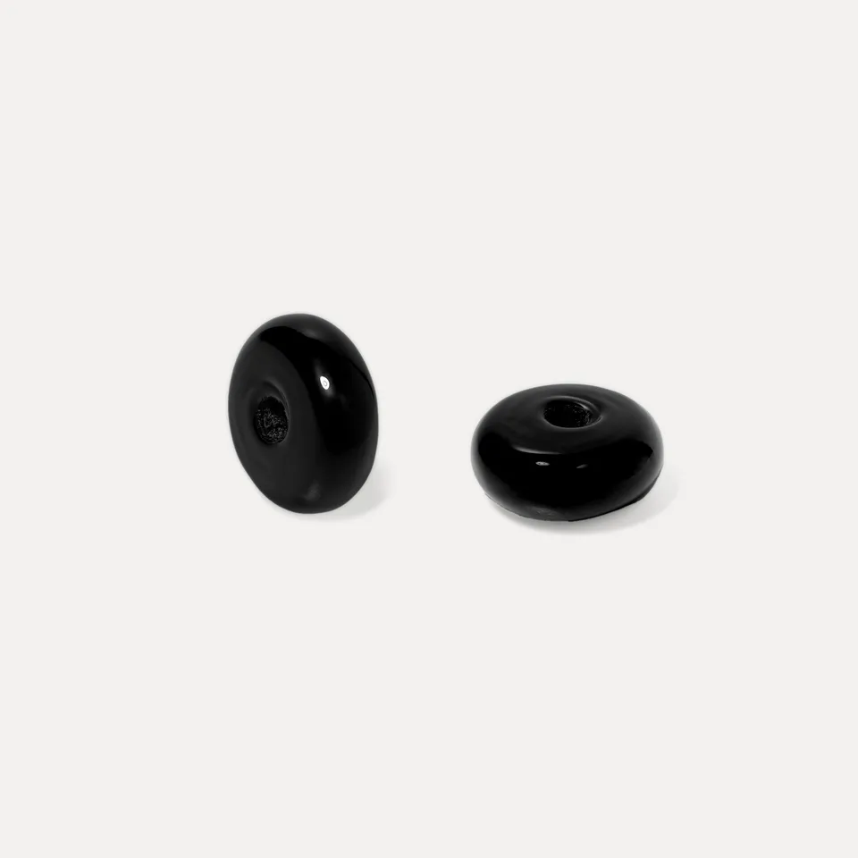 Stilnest Rondella Murano Glas Anhänger Bead Schwarz 13mm
