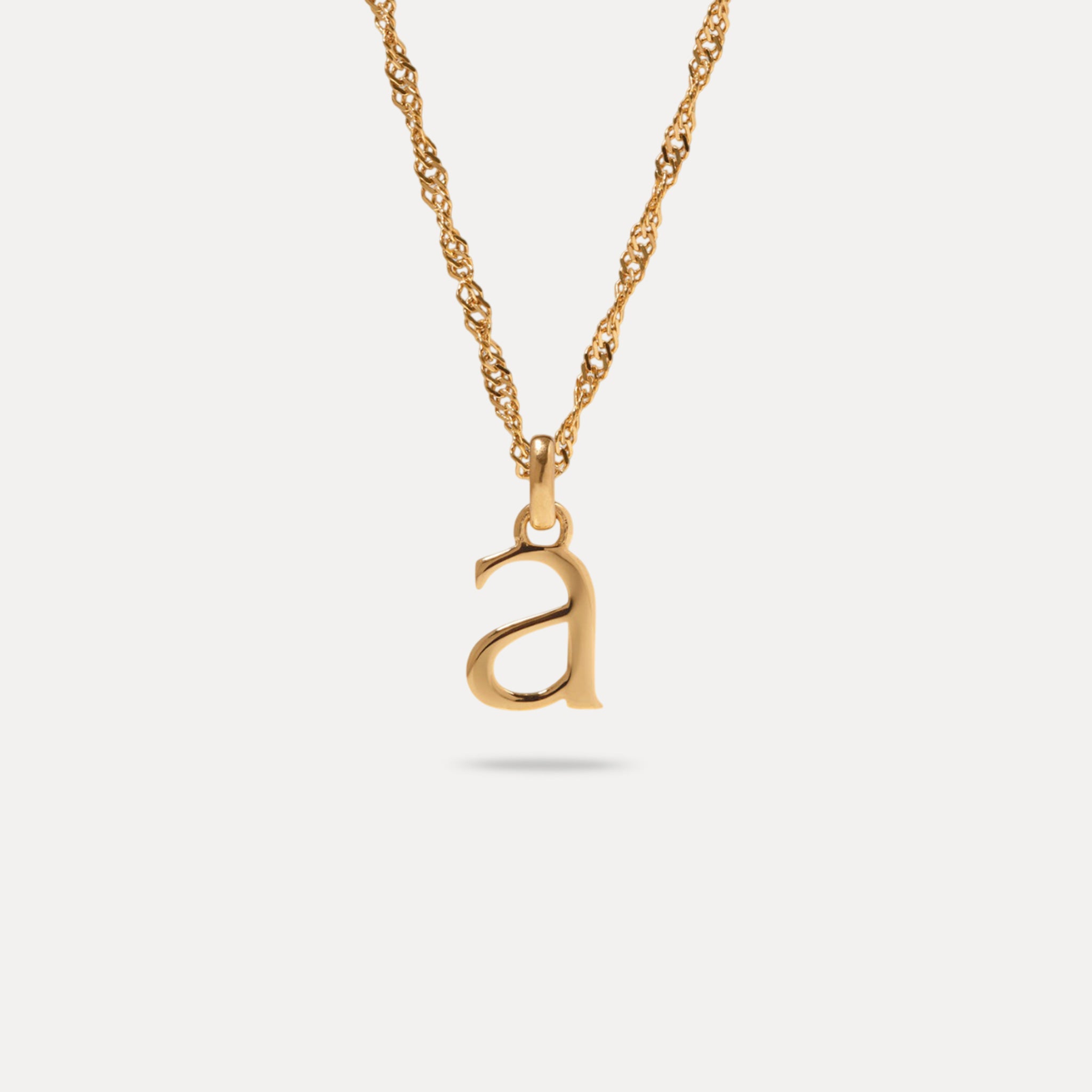 Stilnest Initial Singapore Halskette Gold Vermeil Buchstabe A 45cm