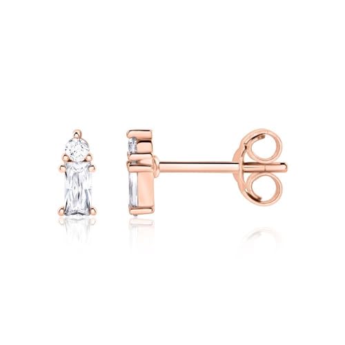 JEWLIX Ohrstecker Ohrringe Roségold 925 Silber Zirkonia