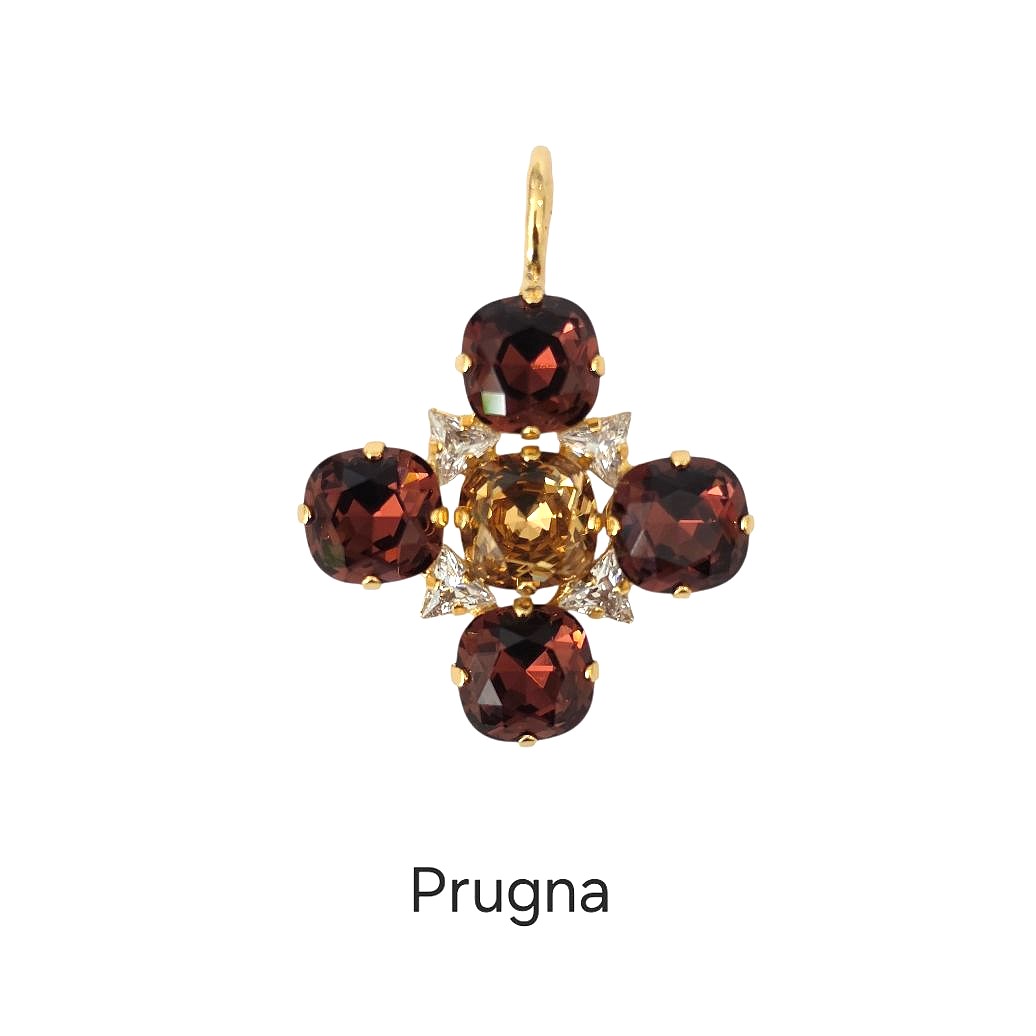 Alevá Bijoux Flower Anhänger Gold 4 cm Kristall Zirkon