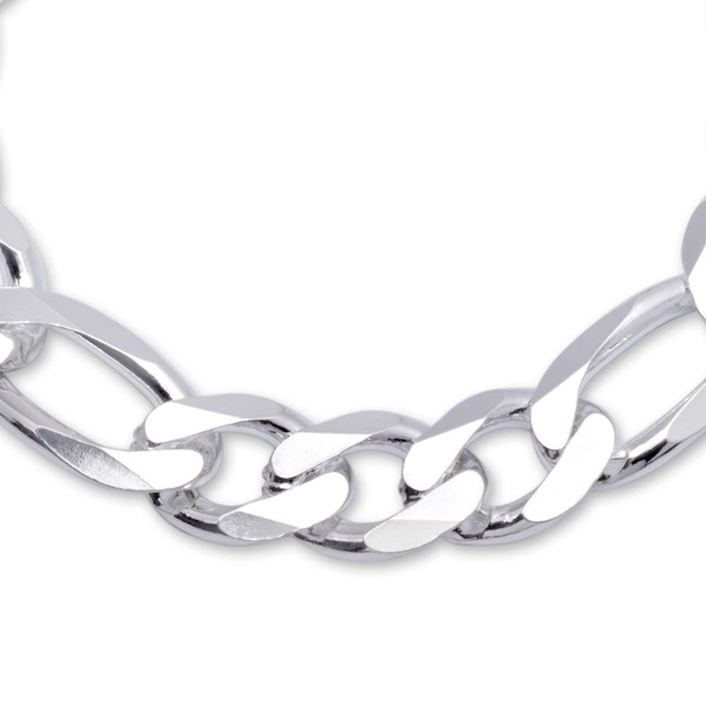 JEWLIX Panzerarmbänder FA0130 Figaroarmband Silber 21 cm 13 mm