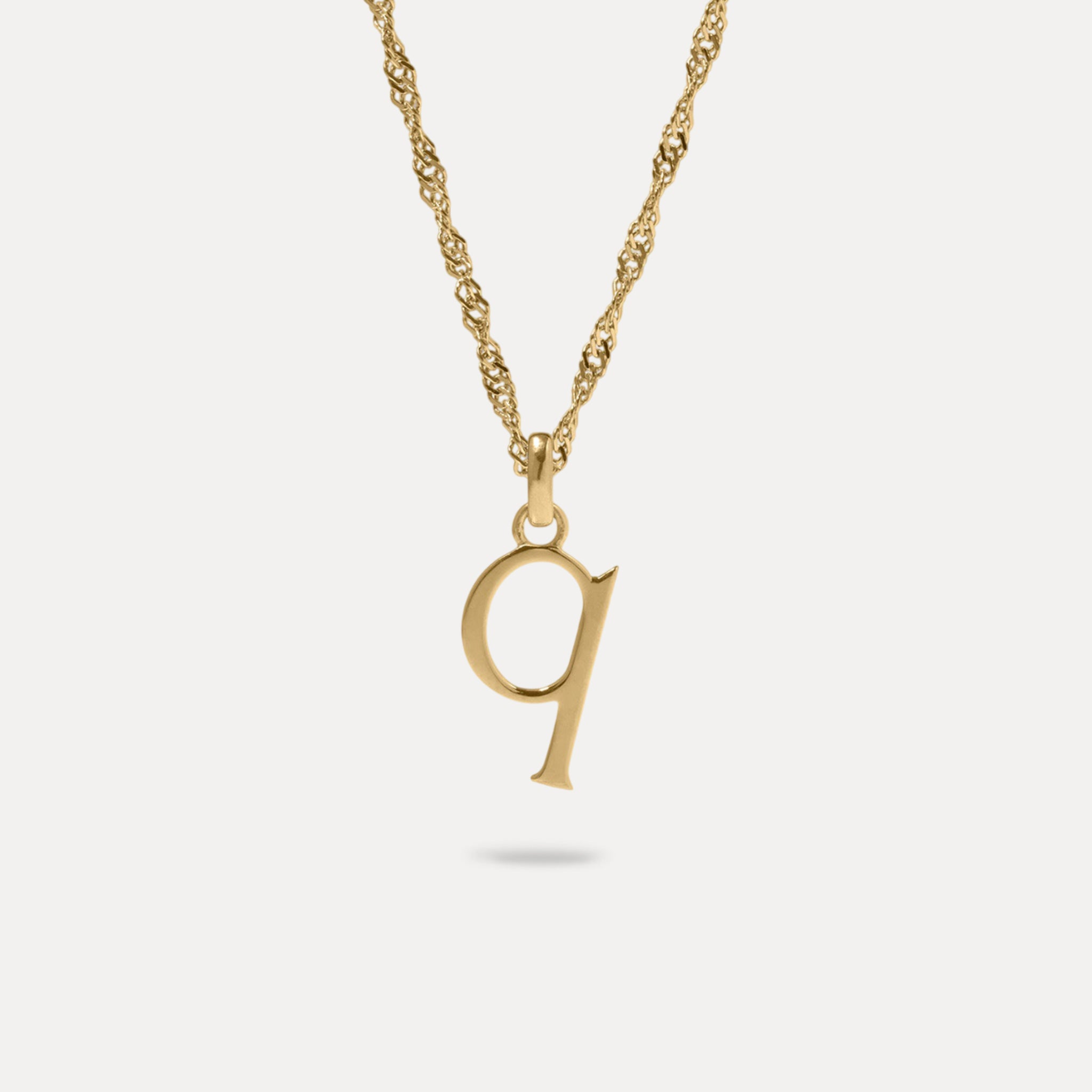 Stilnest Initial Singapore Kette 585 Gold Buchstabe M 45cm