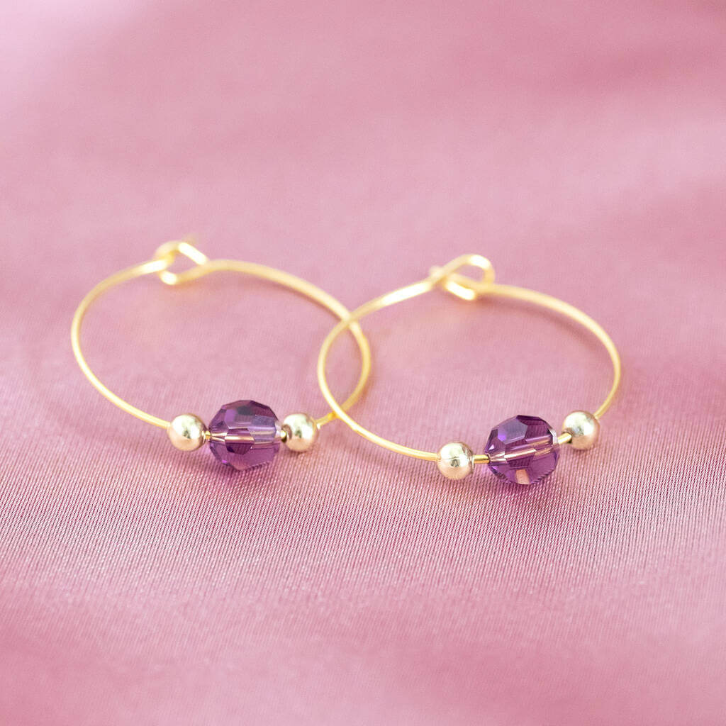 Joy by Corrine Smith Birthstone Creolen vergoldet Ohrringe
