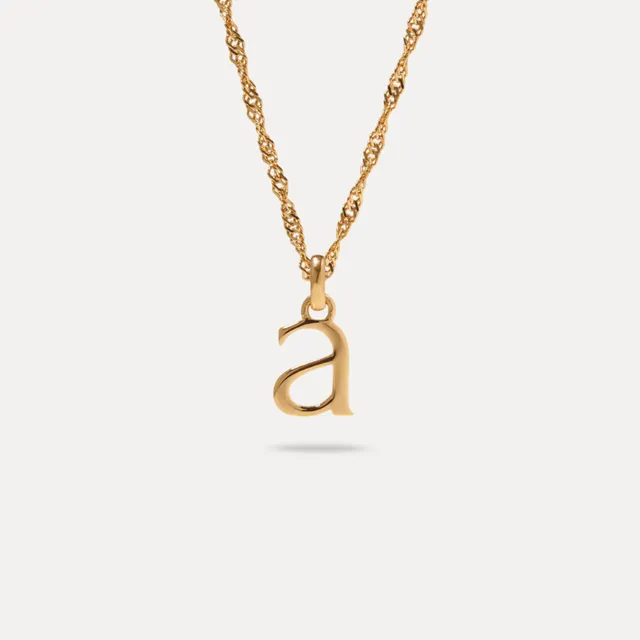 Stilnest Initial Singapore Halskette Gold Vermeil Buchstabe A 45cm