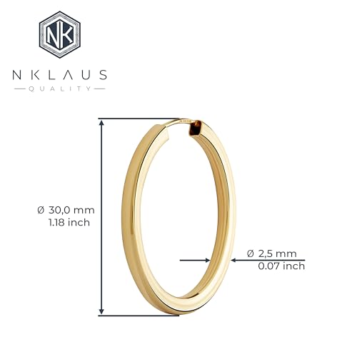 NKlaus JEWELLERY Creolen Gelbgold 333 Ohrringe viereckig 8 Karat
